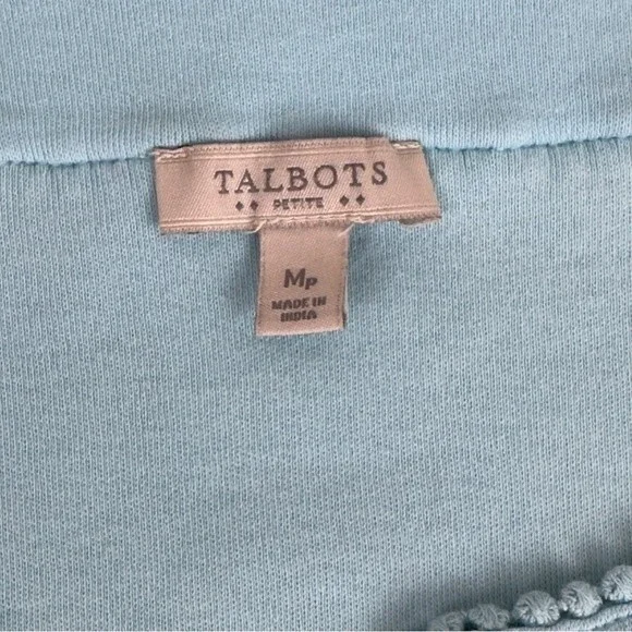 Talbots Petite Medium Robin Egg Blue Jersey Knit Shift Tunic Dress - Picture 7 of 7